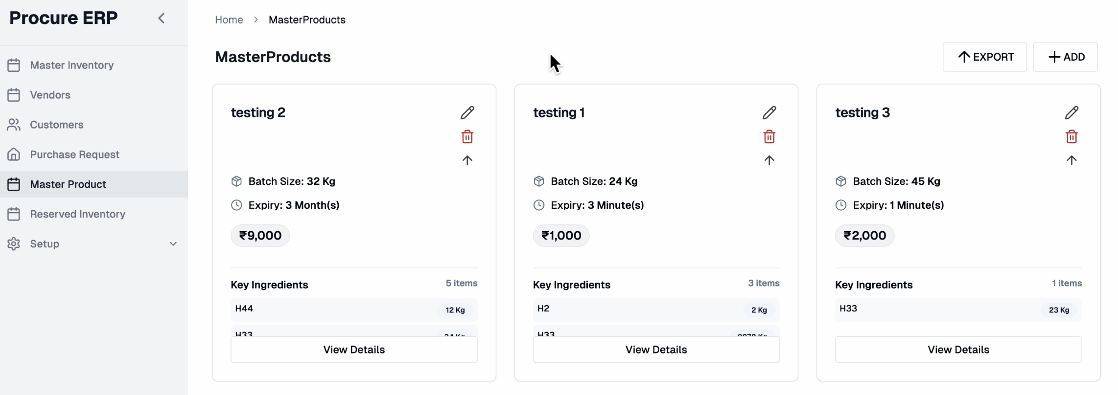 Procurement ERP System